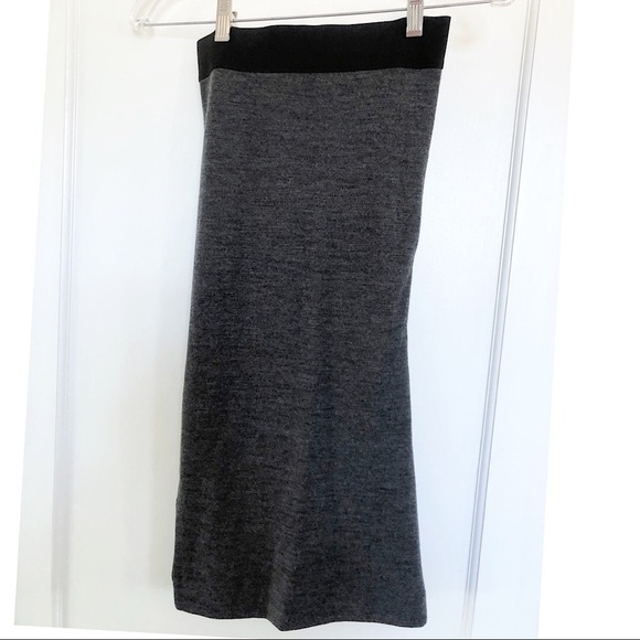 IRO Dassie Gray Pull On Wool Ruched Pencil Skirt - Picture 3 of 8